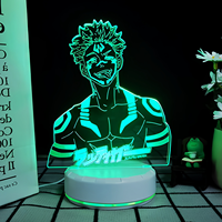 Vente directe d'usine Lampe de nuit anime 3D élégante Impression personnalisée disponible 16 couleurs Télécommande pour chambres à coucher
