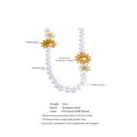 Collier long en acier inoxydable plaqué or 18 carats avec perles de soleil, collection automne de luxe XY 4185, bijoux pour femmes