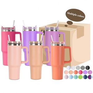 40Oz Multiple Colors Powder Coated Travel <b>Mug</b> Sports Outdoor Stainless Steel Tumbler With Handle - Product Image 1