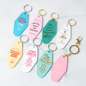 Wholesale Motel Keychain Blank Printing Logo Custom Motel Keychain Uv Decal Plastic Keychain Luggage Tags Colorful <b>Key</b> <b>Chain</b> - Product Image 3