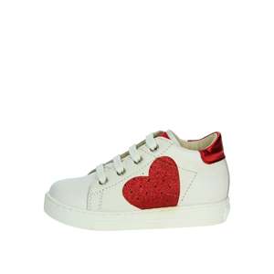 Zapatillas Falcotto para niña, color blanco, diseño de corazón rojo, zapatos de lona a la moda, talla 10 - Product Image 1