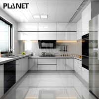 Phong Cách Mỹ Nước Pháp Thiết Kế Màu Trắng Đầy Đủ Tùy Chỉnh Hiện Đại Phẳng Gói Tủ Bếp Với Taverntine