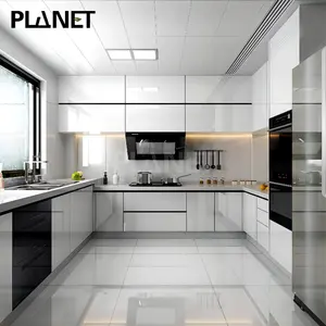 American Style French Country White Design Full Complete Custom Modern Flat Pack Kitchen Cabinets With Taverntine