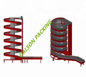 Caisses d'emballage automatiques Convoyeur vertical en spirale/Machine de levage de convoyeurs en spirale/Convoyeur à chaîne en spirale - Product Image 1