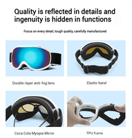 Lunettes de ski de neige de sport professionnel avec lunettes de ski d'extérieur cylindriques à lentille anti-buée