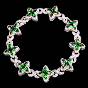 Collier de luxe en forme de fleur avec diamant de laboratoire taille ronde, en argent massif S925, bijou de soirée pour femme - Product Image 1