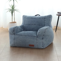 Fauteuil pouf en denim style jean avec housse amovible pour salon et chambre