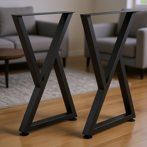 <b>Metal</b> Z-Shaped Furniture <b>Legs</b> 28 X 18 Inch Heavy-Duty <b>Industrial</b> Coffee <b>Table</b> Support - Product Image 2
