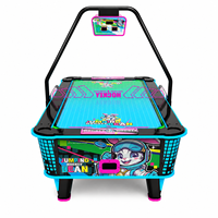 Table de hockey sur air à monnayeur pour 2 joueurs avec cadre métallique, éclairage LED, tableau de scores électronique et prise en charge de la langue anglaise