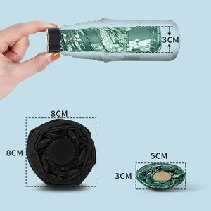 Paraguas plegable de 6 pliegues, diseño compacto con impresión completa, protección UV, elegante, impermeable, de tela pongee de alta densidad. - Product Image 2