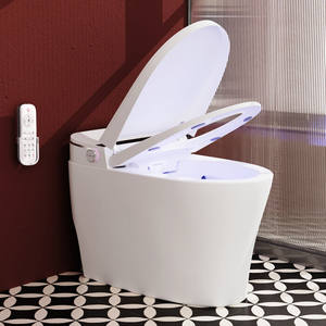 Salle de bain couvercle/siège à ouverture automatique 1.28 gallons siège chauffant à double chasse d'eau sèche-linge bidet électrique allongé toilette - Product Image 4