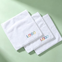 Plain White Grey Cotton Square Wash Towels Stain Removing Cloths for Nail Technician Salon Manicure Workstation