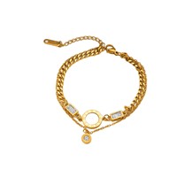 Bracelet en acier inoxydable Roman Disc pour femme, nouveau style 2026, design de niche inspiré d'Instagram, sensation premium, tendance et élégant pour l'été