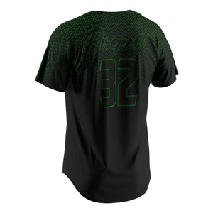 Newest V Neck Embroidery <b>Hip</b>-Hop Baseball T Shirt Two Button Baseball Jersey - Product Image 4