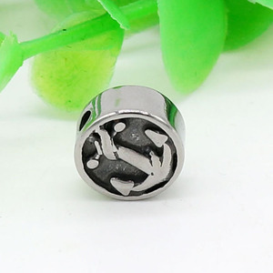 yunnique Stainless Steel Anchor <b>Spacer</b> Beads Cylindrical For Bracelet Making 6mm Fine Polishing Jewelry Findings - Product Image 1