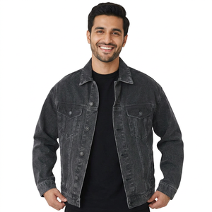 Retro Denim <b>Jacket</b> for Men in <b>Slim</b> <b>Fit</b> with Vintage Acid Wash and Distressed Details for Casual Style - Product Image 1