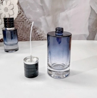 Botellas de Perfume Vacías de Lujo, de Vidrio, 30ml 50ml 100ml, Redondas, Blancas, Ámbar, Rojas, con Tapa de Rosca y Pulverizador, OEM