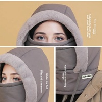 Pasamontañas Térmico de Invierno con Capucha, Máscara Facial, Calentador de Cuello, Forro Polar Cortavientos, para Esquí, Deportes de Nieve, Ciclismo, Pesca, Actividades al Aire Libre, Unisex