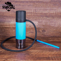 Chicha portable en acrylique avec logo personnalisé Horns Bee, ensemble de chicha de voyage en plastique, vente en gros, mini chicha, chicha de voiture en acrylique