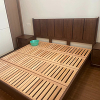 Lit de rangement en bois massif de chêne chinois de qualité supérieure, taille Queen/California King, hauteur réglable, durable, écologique, design moderne