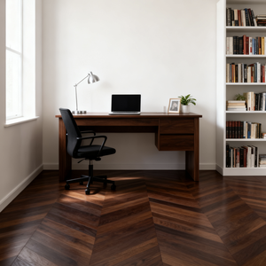 Plancher en bois d'ingénierie de style moderne Chevron, système de clic, chêne fumé carbonisé, maison, appartement, hôtel, villa, château, bureau - Product Image 6