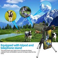 Telescopio monocular portátil de alta definición con zoom de 80X100 para actividades al aire libre, caza, Camping, teléfonos inteligentes compatibles