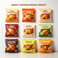Sacs Doypack en PE transparents, personnalisés, halal, pour poulet rôti, poulet grillé, poulet entier surgelé, avec film rétractable et sous vide