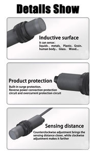 CNTD CRY18-08DPA-L2 12-24V Maks.10mA Jarak Deteksi 8mm PNP <span class=keywords><strong>Sensor</strong></span> Proximitas Induktif Plastik Saklar Proteksi Lonjakan Arus dan Polaritas Terbalik - Product Image 5