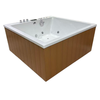 Baignoire Spa Rectangulaire Moderne 2026 pour Intérieur, Autoportante, en Acrylique, avec Massage par Jets d'Air, Surface Solide, Jacuzzi d'Extérieur avec Tablier de Massage
