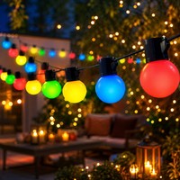 Luces de Bistró de Grado Comercial con Cadena de Luces LED y Cable Resistente para Decoración de Terrazas de Restaurantes