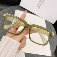 Montures de lunettes carrées de style européen et américain, vintage, classiques, anti-lumière bleue, monture complète, unisexe, sans ordonnance, Yuli