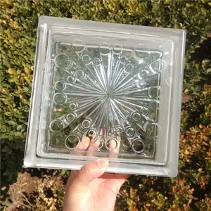 China fornecedor bloco de vidro com padrão de meteoros tijolo colorido 190*190*80mm