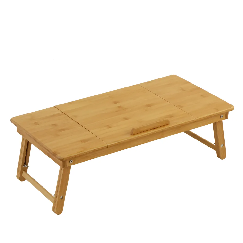 Распродажа, полностью из бамбука, регулируемый по высоте мини-стол из бамбука, складная подставка для ноутбука, стол для кровати с выдвижным ящиком