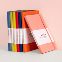Carnet en cuir PU coloré LABON avec bande élastique, format A5, couverture souple, agenda pour le bureau, l'école, logo personnalisé