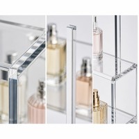 Boîte de présentation de parfums moderne en acrylique Calic, multi-niveaux, forme personnalisée, étui transparent à étages pour comptoir de vente de parfums, logo personnalisé