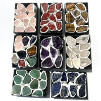 Prix d'usine – Coffret de pierres brutes de chakra en améthyste naturelle transparente, cristaux de guérison, coffret cadeau