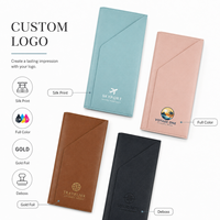 Porte-documents de voyage en cuir PU avec logo personnalisé, porte-passeport personnalisé pour les voyages internationaux, cadeau promotionnel d'entreprise en gros