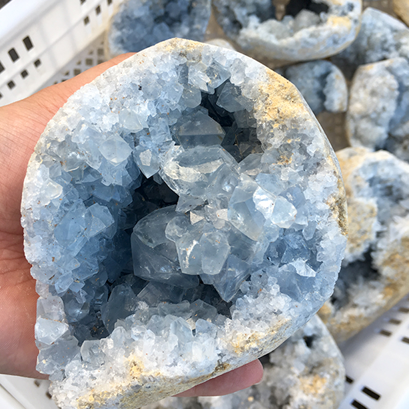Natural Blue Kyanite Quartz Geode - Eco-Friendly Crystal for Home