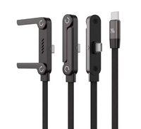 Fabrikneues 2-in-1-Ladekabel mit 360-Grad-Drehung und Telefonhalterung, Typ-C-auf-C-Geflechtkabel, unterstützt Anpassung
