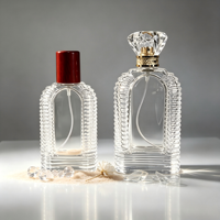 Botol Parfum Kaca Modern Anti Bocor Bentuk Silinder 30/50/100ml Transparan untuk Semprotan, Stok Grosir