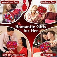 Handgefertigte, langlebige Blumen-Geschenkbox mit konservierten roten Rosen, Eternelle Bouquet für romantische Jahrestage und Geburtstage, hält 3-5 Jahre.