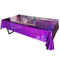 Nappe jetable en plastique turquoise scintillante, rectangulaire, en PE, pour décorations de fête d'anniversaire ou de pique-nique