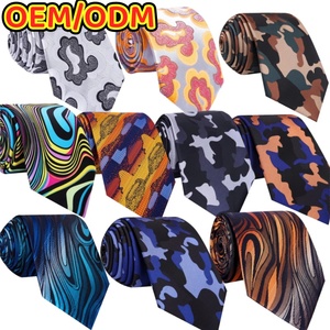Cravate en polyester respirant de haute qualité, 8 cm, multicolore, imprimée par transfert thermique 3D, durable, avec logo personnalisé, nouveau style classique, formelle pour homme - Product Image 1