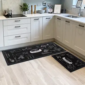 Hot Selling Aangepaste Grootte Keuken Accessoires Anti Slip Voor Vloer Keukenmat Gedempt Anti Vermoeidheid Floor Lus Fluweel