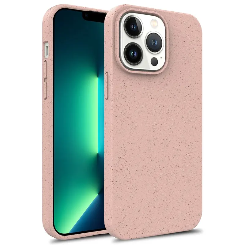 Eco Friendly Natural Wheat Straw Recycle Phone Case Biodegradable TPU Phone Case For iphone 11 12 13 14 15