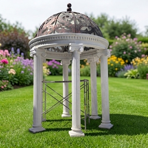 Gazebo de jardin de luxe en marbre avec toit en métal, design européen moderne, durable et écologique - Product Image 3