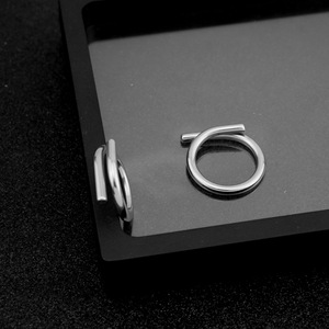 2026 New Simple Niche Design Stainless Steel Geometric Ring Multi-size Unisex's Silver Plated Rings Fashion Jewelry Wholesale - Product Image 1
