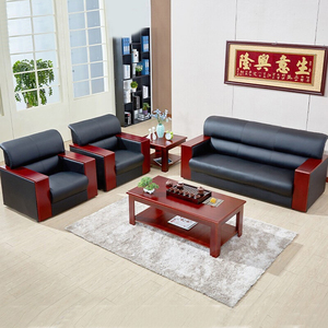 SF-11 Mobilier de bureau commercial moderne, canapé de réception, canapé de bureau en cuir, ensemble de canapés de bureau - Product Image 1