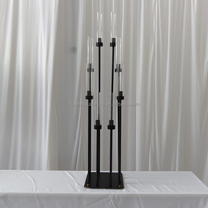 <span class=keywords><strong>Bougeoir</strong></span> en métal et verre à 8 bras de couleur personnalisée centre de table de mariage - Product Image 6