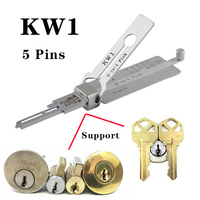 Alat Pembuka Kunci LISHI KW1 KW5 SC1 SC4 2-in-1 Bahan Baja Anti Karat Perak, Dekoder Kunci Rumah Tangga, Alat Tukang Kunci DIY
